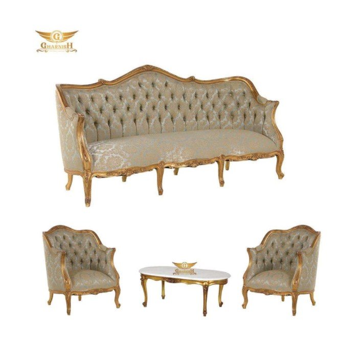 Garnish brings the elaborate antique French luxury aesthetic to style its designer sofa sets for their discerning customers.