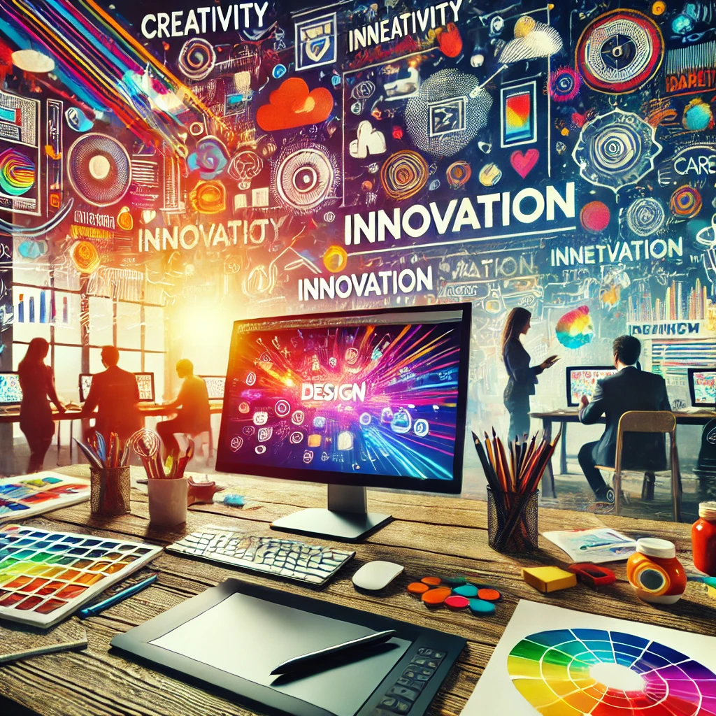 image depicting why pursuing a career in design visuals is a smart choice! It showcases a creative workspace filled with tools and the essence of innovation and collaboration.
