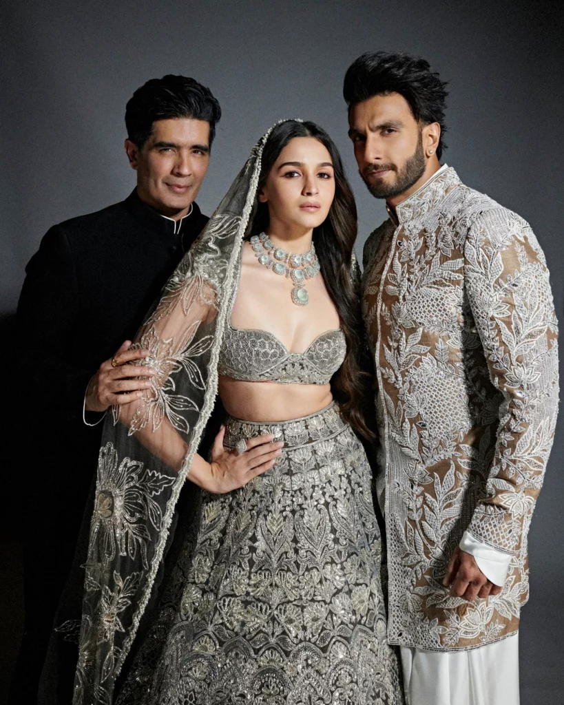 Manish Malhotra with Alia Bhatt and Ranveer Singh