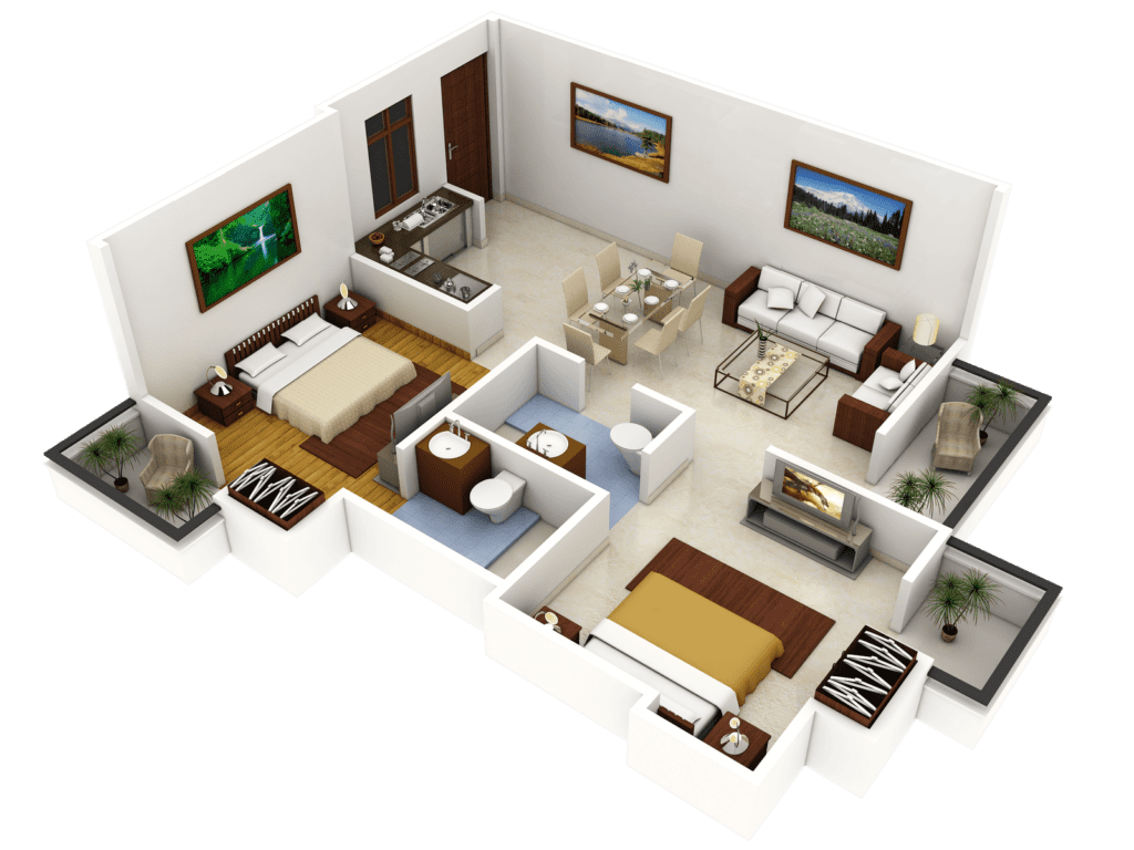 3D model Interior Design of a house which helps customer to get an idea about the house